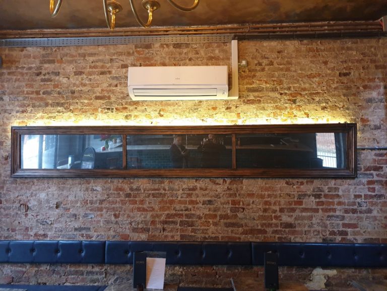 LED back lighting to this mirror installed at J Johnsons, Humber Street, Hull.